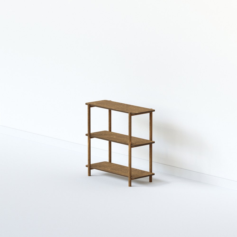 Wooden Shelving Unit - 65"-3 Shelf Rectangular End, Low Bookshelf, Vinyl Record Storage, Bookshelf, Minimalist Shelf, Sideboard - Image 5