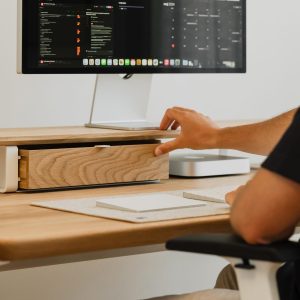 Large modular drawers -  white base - wooden desk drawers for desk organization, compatible with Oakywood Desk Shelf, wooden desk organizer
