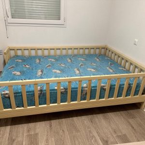 Toddler Bed with Legs and Rails | Montessori Inspired Bed | Handcrafted Floor Bed with Risers | Transition Bed for Toddlers | Bodenbett