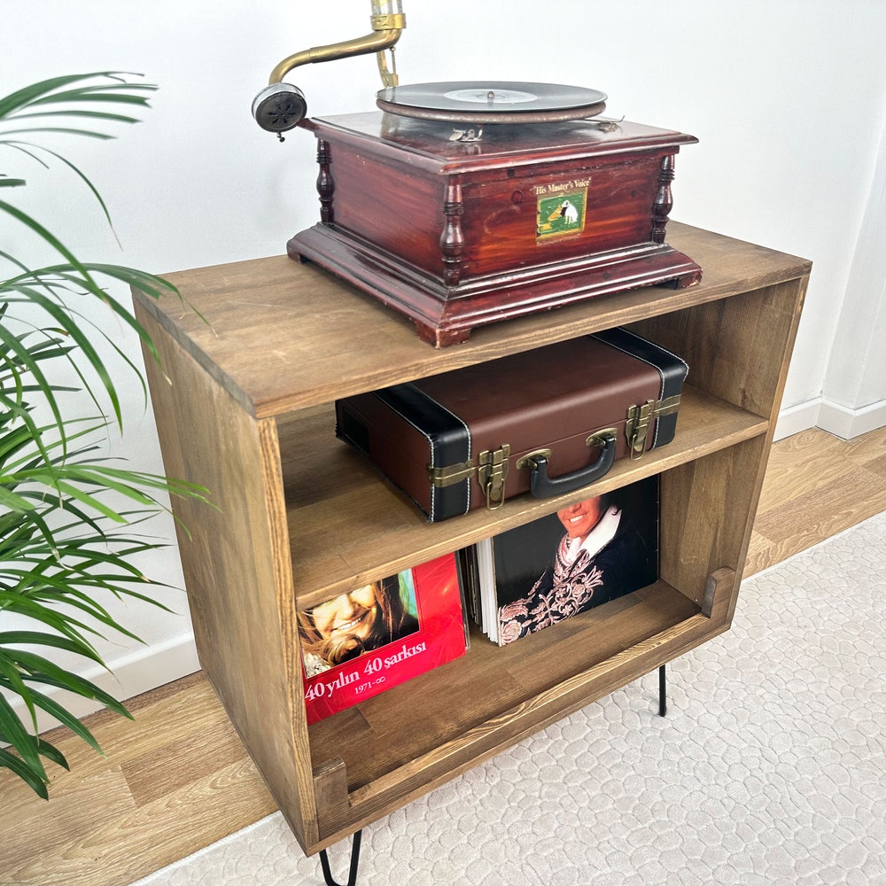 Record Player Stand, Vinyl Record Cabinet, Vinyl Holder, Record Console - Image 4