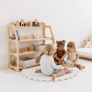 Educational Montessori Inspired Shelves for Preschool Classroom, Kids bookshelf, Toddler Furniture, Playroom Storage, Open shelf unit