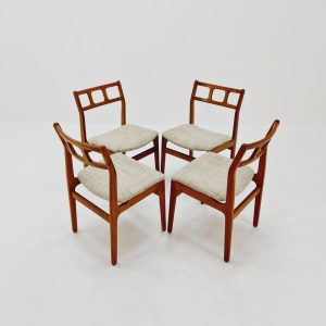 Vintage Danish solid teak dining chairs By Uldum, 1960s, Set of 4