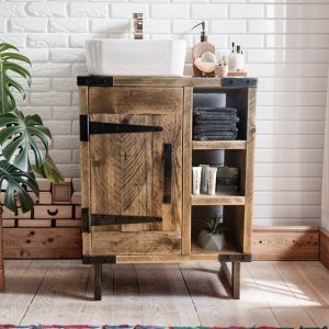 Handcrafted Bathroom Rustic Vanity with Reclaimed Wood - Floating Solid Farmhouse Decor for Your Bathroom Countertop, Gift for Her/Woman