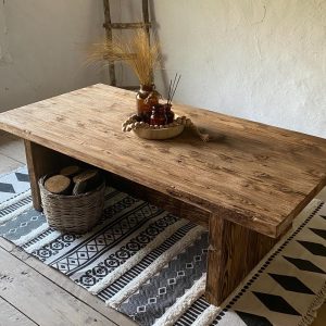 Handcrafted Rustic Coffee Table, Large Reclaimed Coffee Table,Unique Mid Century Top Live Edge Solid Rectangular Custom Farmhouse Wood Table