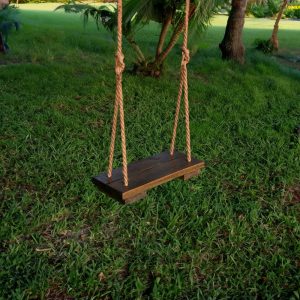 Tree Swings for Adults, Wooden Rope Swing, Wooden Swing Chair, Outdoor Backyard Swing, Wooden Bench Swing, Jute Rope Included, Wooden Seat