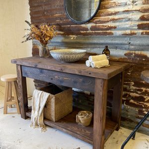 Custom Handcrafted Bathroom Rustic Vanity with Fir/Pine Wood, Handmade Solid Farmhouse Decor for Your Bathroom Countertop,Gift for Her/Woman