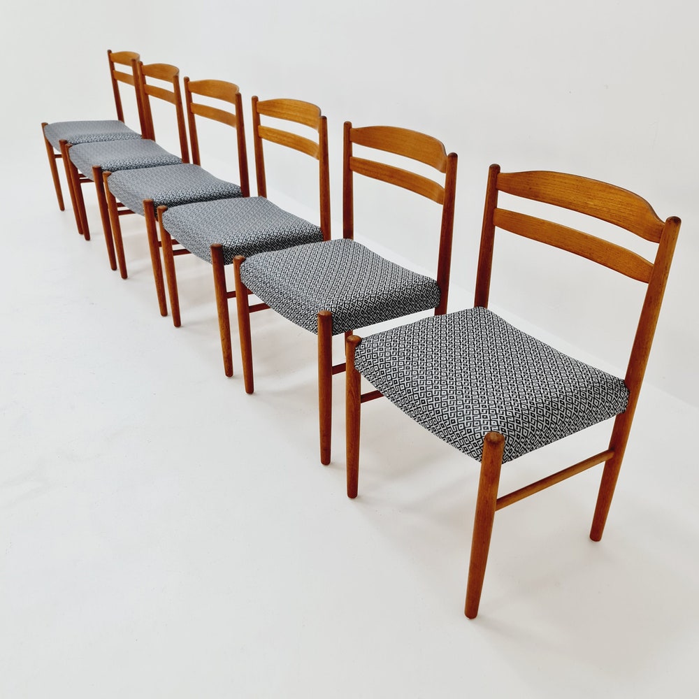 Swedish teak dining chairs by Carl Ekström for Albin Johansson 1960s, set of 6 - Image 4