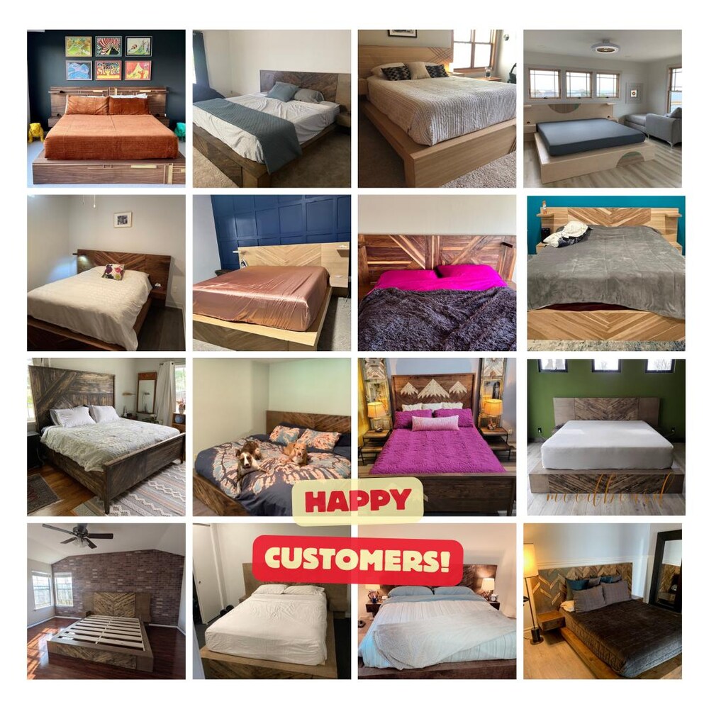 Custom Platform Bed Frame for Apartment Decor - "Eero" White Oak Wooden Bed Frame for Anniversary Gift - King Bed Frame Reclaimed Furniture - Image 10