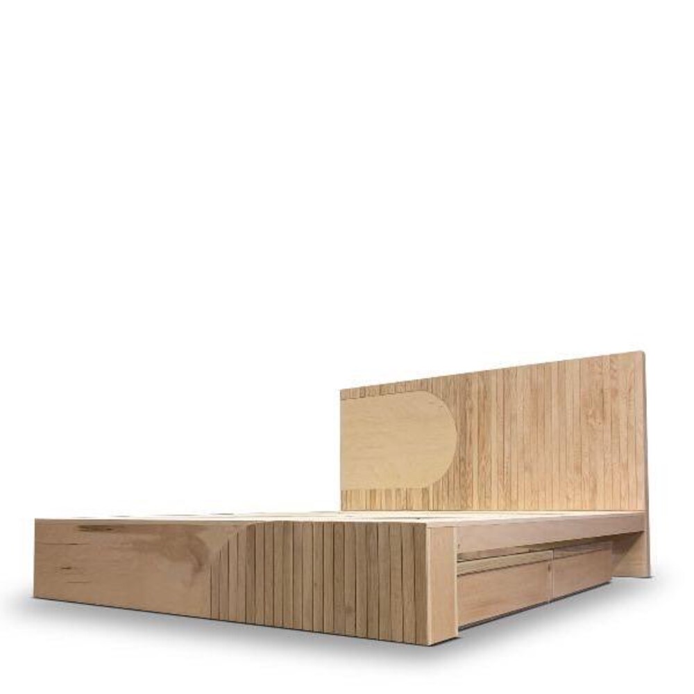 Custom Platform Bed Frame for Apartment Decor - "Eero" White Oak Wooden Bed Frame for Anniversary Gift - King Bed Frame Reclaimed Furniture - Image 5