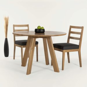 Round Dining Table | Solid Wood Scandinavian Table 42" | Made of Solid Oak | Mid Century Modern Small Kitchen Table | MA DINING TABLE