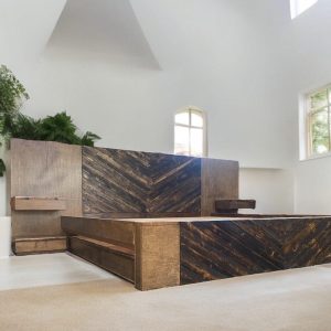 Customized Wooden Bed Frame - The Rodeo Floor Bed for House Warming Gift - Stained Maple Platform Bed Frame for Gift - Wooden Furniture