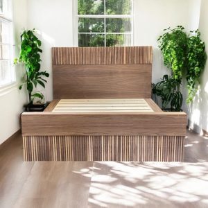 Handcrafted Wood Platform Bed Frame - Mini Oana Modern Bed Frame for Modern Home Decor - Wood Platform Bed for Housewarming Gifts