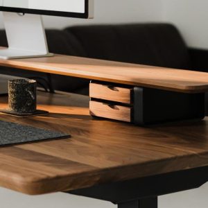 Small modular drawers -  black base - wooden desk drawers for desk organization, compatible with Oakywood Desk Shelf, wooden desk organizer