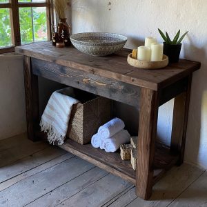Handcrafted Rustic Barnwood Bathroom Vanity with Reclaimed Wood, Custom Wooden Bathroom Vanity Sink, Handmade Single Sink Vanity, Great Gift