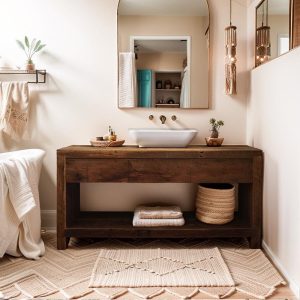 Custom Handmade Rustic Barnwood Vanity Bathroom, Rustic Single Sink Vanity, Unique Reclaimed Farmhouse Vanity, Counter Top Wood Table