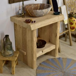 bathroom sink Handmade vanity vintage Chestnut wood reclaimed wood live edge vanities sink farmhouse medieval house wood decor gift for her