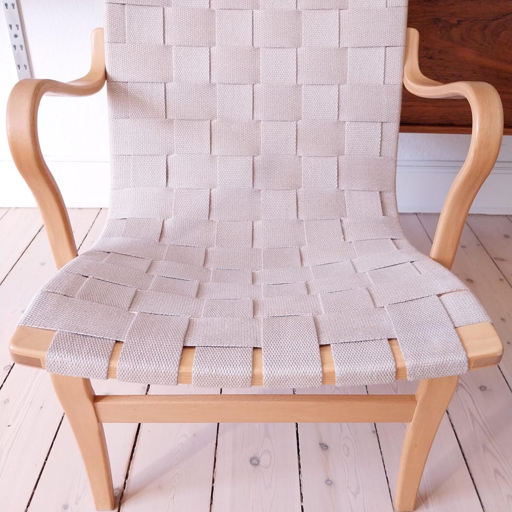 Bruno Mathsson chair, Scandinavian lounge chair wooden mid century accent chair sculptural, swedish livingroom furniture, mcm armchair vowen - Image 3