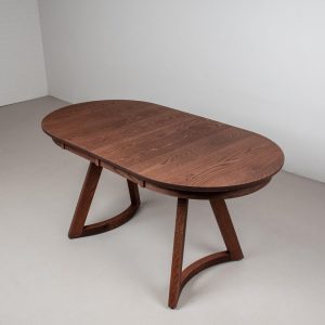 Oval Extending Table, Oak Table That Extends With a Leaf, Solid Oak Dining Table, Solid Oak Table Extendable, Oval Oak Kitchen Table