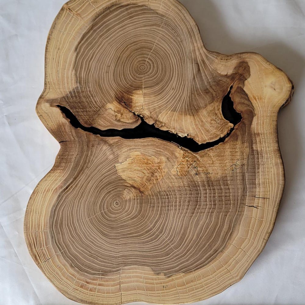 Handcrafted Natural Charcuterie Board with Epoxy Feature - Image 4