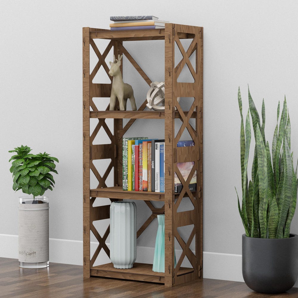 Bookcase for Flowers, Bookshelf, Etagere, Housewarming gift (59"h 12"d) Hexagonica - Image 3