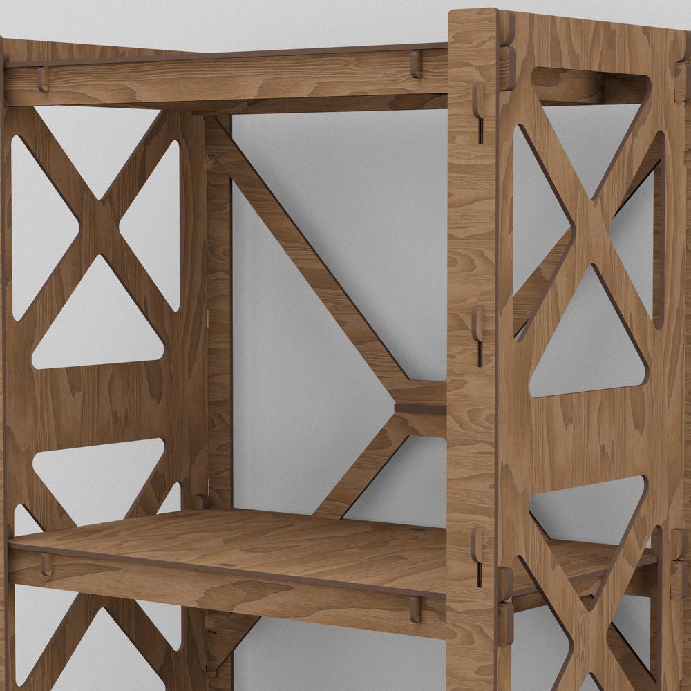 Bookcase for Flowers, Bookshelf, Etagere, Housewarming gift (59"h 12"d) Hexagonica - Image 4