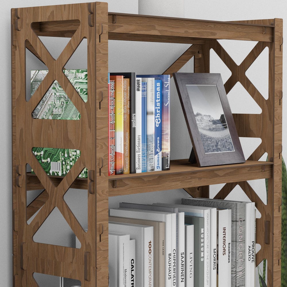 Bookcase for Flowers, Bookshelf, Etagere, Housewarming gift (59"h 12"d) Hexagonica - Image 10