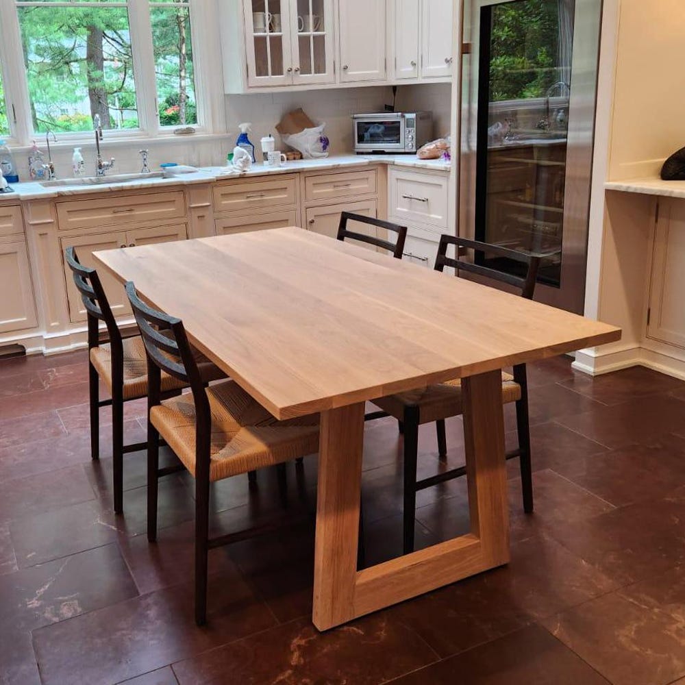 White Oak Dining Table, Custom Oak Kitchen Table, Modern Oak Table, Oak Table Top, Oak Dining Room Tables, Solid Oak Dining Table - Image 6