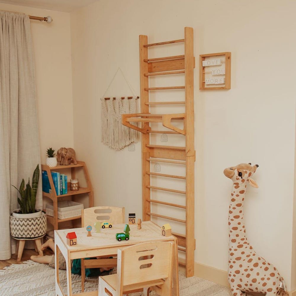 Swedish Ladder with Slide and Art Table for Indoor Toddler Play Gym, Christmas kids gift - Image 7