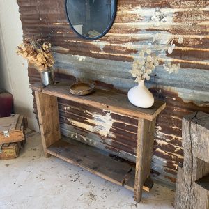 Rustic Reclaimed Pine Wood Console Table, Farmhouse Hallway Entryway Furniture, Customizable Handmade Sofa Table, Gift for Her/Woman