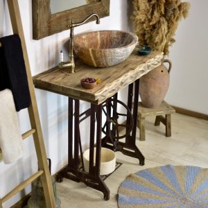 Bathroom Sink Antique Vanity Dresser Handmade Medieval Wood Refurbished Rustic Live Edge Vanities Sink Farmhouse Wooden Gift for Her