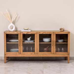 Novak Oak Sideboard, Artisan Buffet Credenza, Handcrafted Cabinet