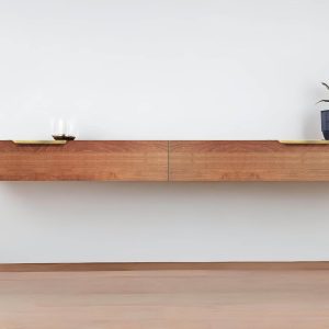 Customizable Floating Wooden Tv Stand, Wooden Media Console, Wooden Console Tv Unit, Wall Mounted Solid Wood Media Unit