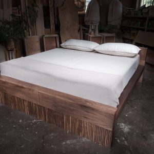 King Bed Frame Aesthetic Room Decor - "The Split King" Twin Bed frame for Room- Oana Walnut Wooden Bed Frame Handmade Furniture - Bed Frames