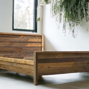 Platform Bed Frame Gift for Friend - Reclaimed Low Farmer Custom Bed Frame - Handmade Bed Frame for Home Decor - King and Queen Bed Frame