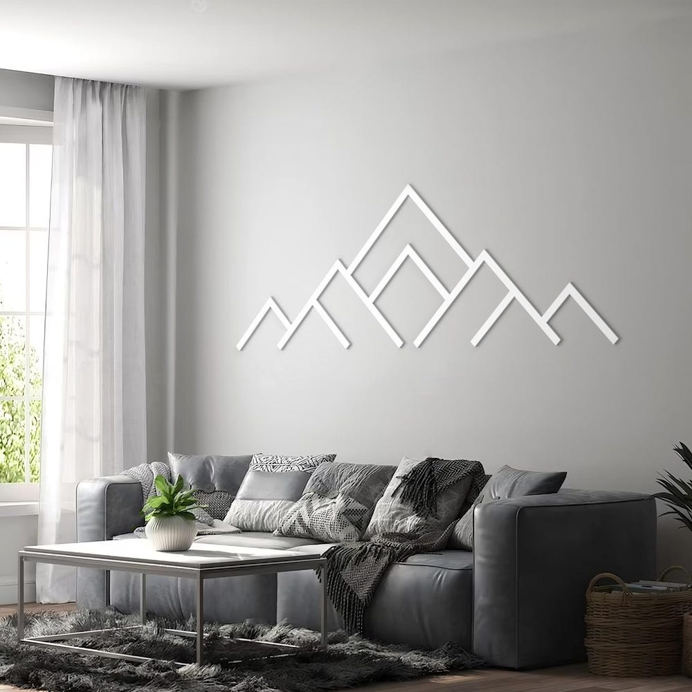 Wood Mountains Wall Art | Modern Mountains Wood Art | Mountains Wood Wall Art | Living Room Decor | Minimalist Home decor | Wood Wall Art - Image 6