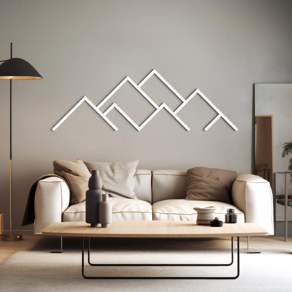Mountains Wall Art | Modern Wood Wall Art | Minimalist Mountains Wall Art | Home Decor | Mountains line art | Extra Large Wall Art - Image 6