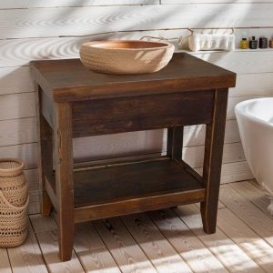 Handmade Reclaimed Bathroom Vanity, Handcrafted Rustic Barnwood Farmhouse Vanity, Custom Rustic Single Sink Vanity, , Counter Top Wood Table