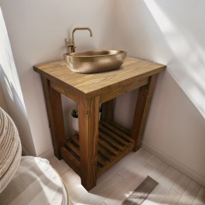 Custom Handcrafted Bathroom Rustic Vanity with Fir/Pine Wood, Handmade Solid Farmhouse Decor for Your Bathroom Countertop,Gift for Her/Woman