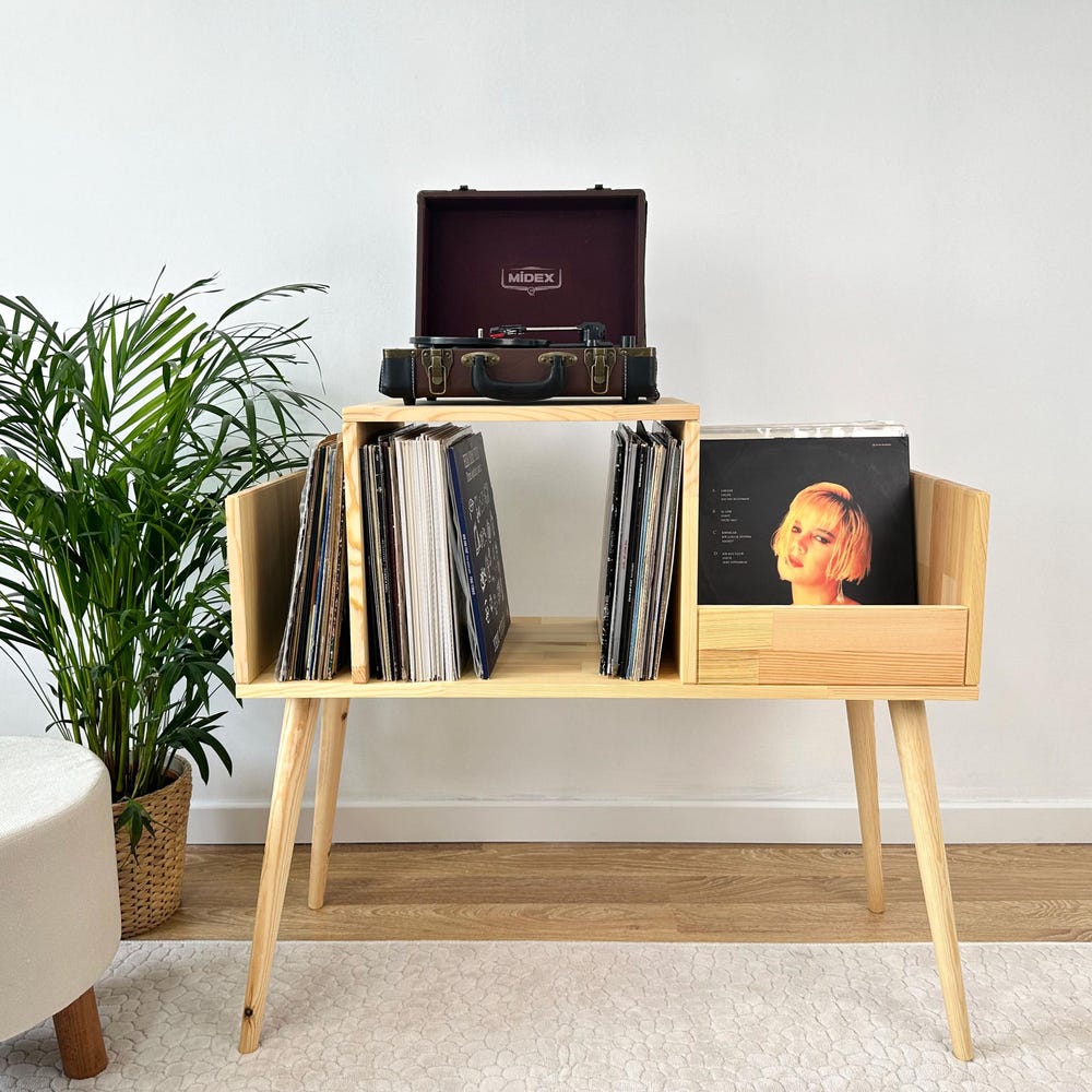 Wood Record Player Stand, Vinyl Console, Vinyl End table, Console Table, Record Cabinet, Record Holder - Image 10