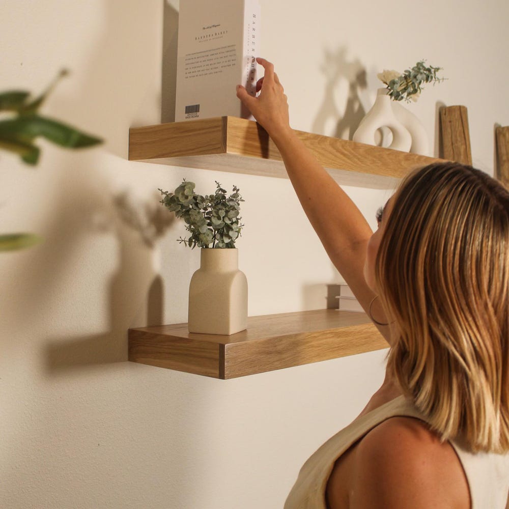 White Oak Floating Shelves, Contemporary Look, White Oak Wood Shelf, FREE Shipping, Easy Install - Image 5