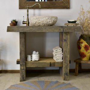 Bathroom Sink Vanity Table Medieval Walnut Wood Vanity Handmade Reclaimed Vintage Wood Live Edge Vanities Sink Farmhouse Wooden Gift for Her