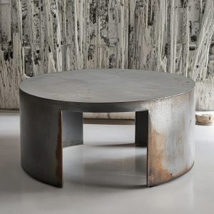 Metal Coffee Table, Low Coffee Table, Industrial Furniture, Unique Coffee Table, Central Modern Round Coffee Table