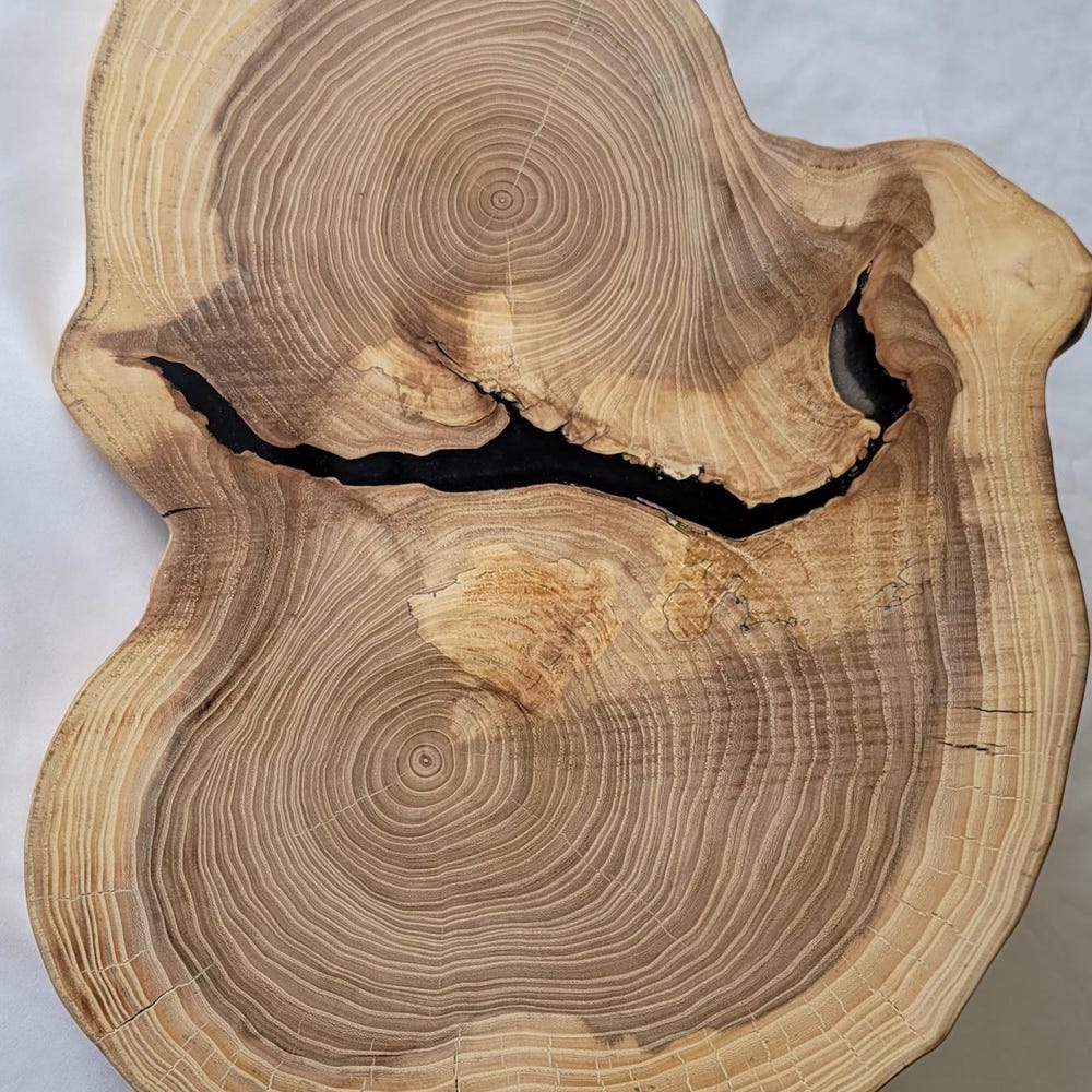 Handcrafted Natural Charcuterie Board with Epoxy Feature