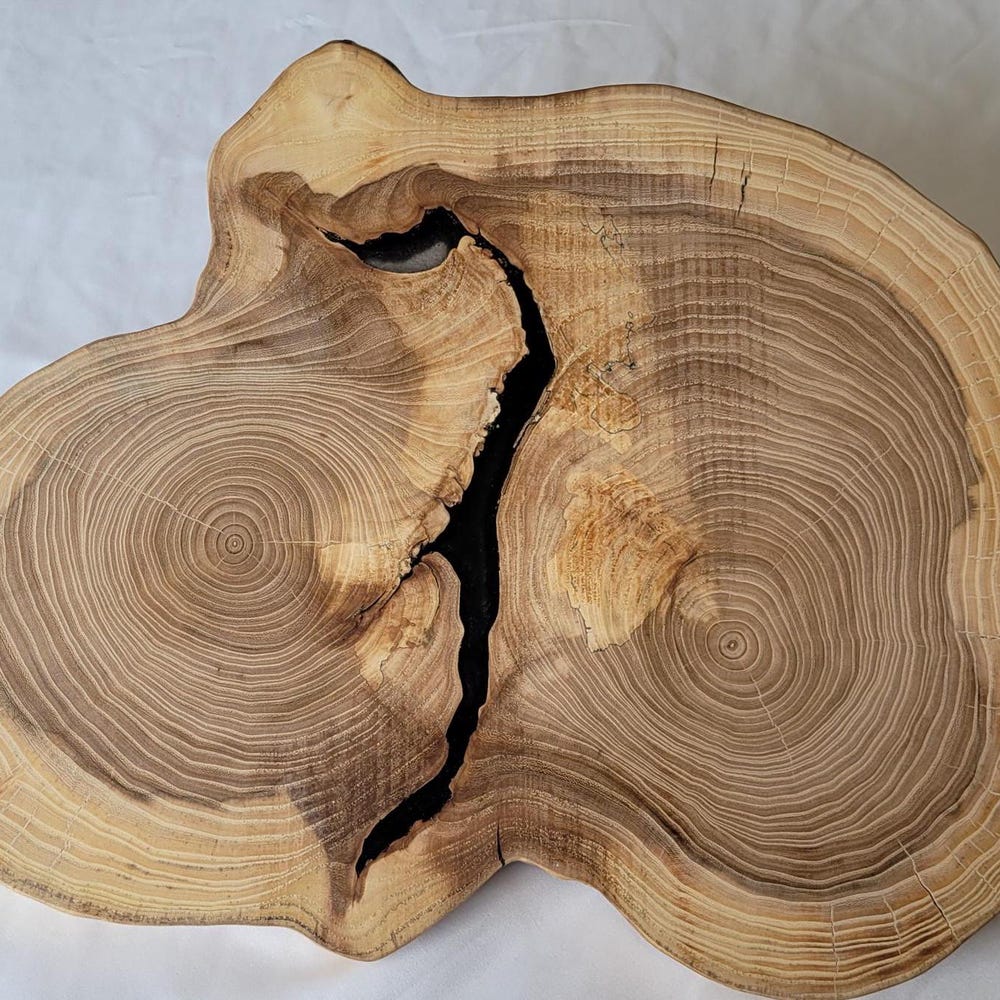 Handcrafted Natural Charcuterie Board with Epoxy Feature - Image 5