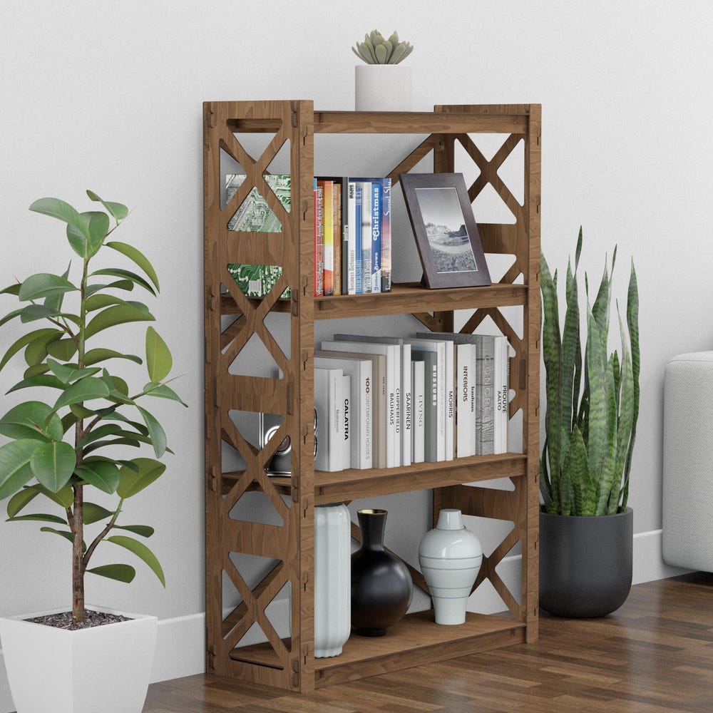 Bookcase for Flowers, Bookshelf, Etagere, Housewarming gift (59"h 12"d) Hexagonica - Image 6