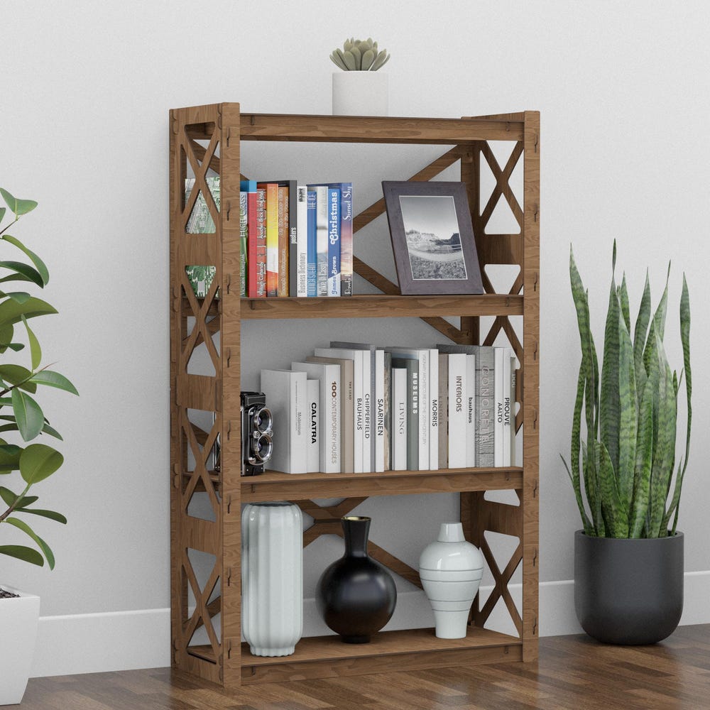 Bookcase for Flowers, Bookshelf, Etagere, Housewarming gift (59"h 12"d) Hexagonica - Image 7