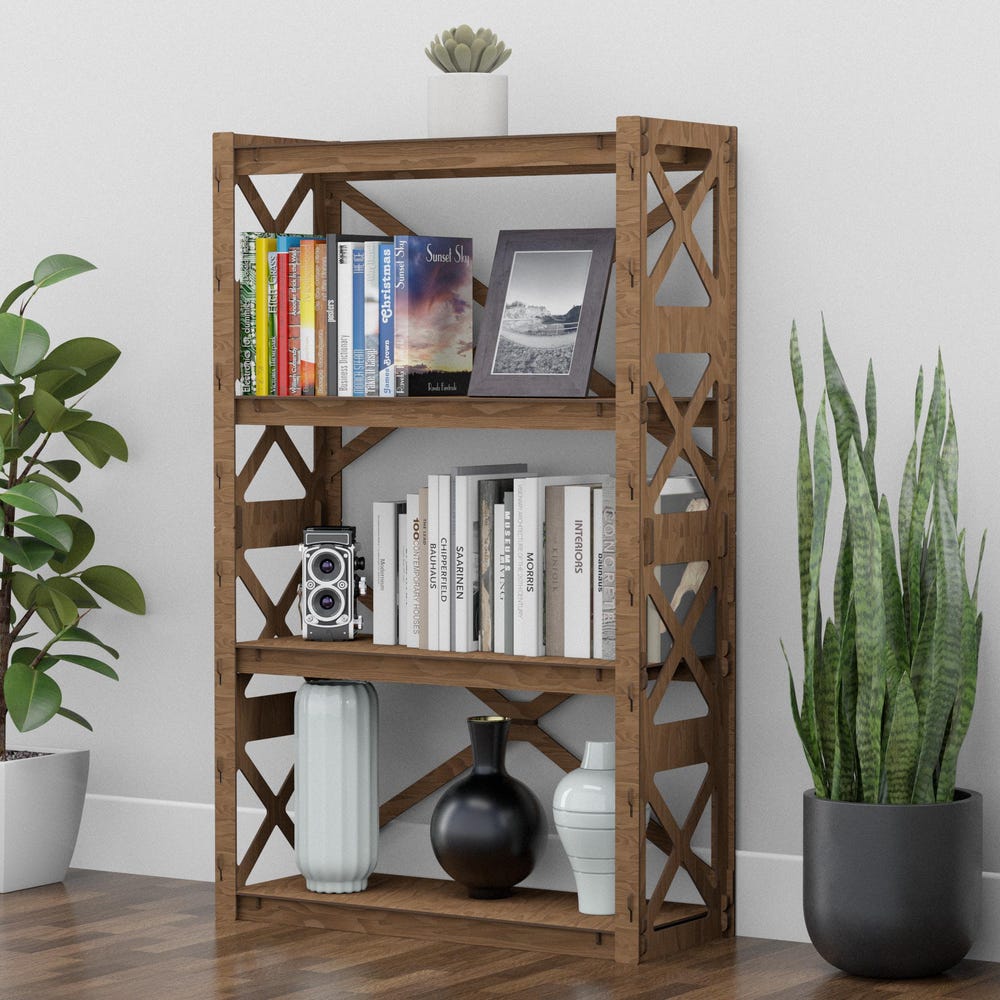 Bookcase for Flowers, Bookshelf, Etagere, Housewarming gift (59"h 12"d) Hexagonica - Image 8