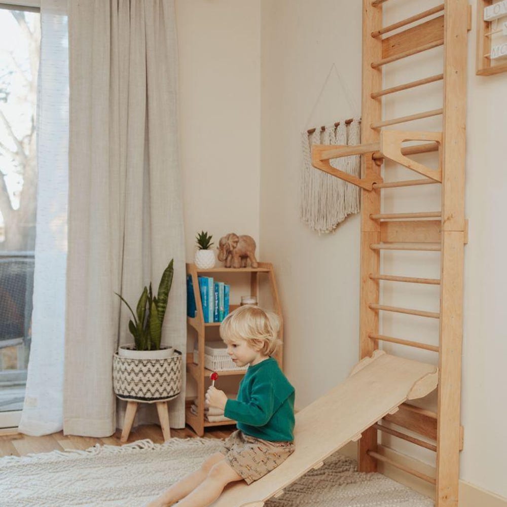 Swedish Ladder with Slide and Art Table for Indoor Toddler Play Gym, Christmas kids gift - Image 10