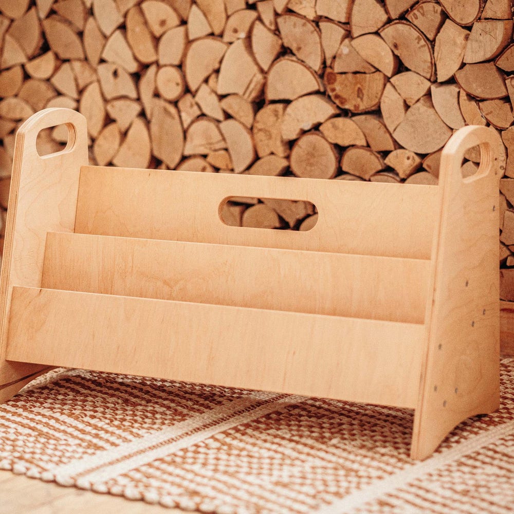 Wooden Montessori Bookshelf for Kids, Playroom Storage Bookcase, Nursery Furniture for Toddlers - Image 6