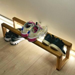 Custom Oak Shoe Rack, Solid Wood Shoe Shelf, Natural Finish, Handmade Shoe Organizer, Rustic Oak Shoe Storage, Durable Wooden Shoe Rack
